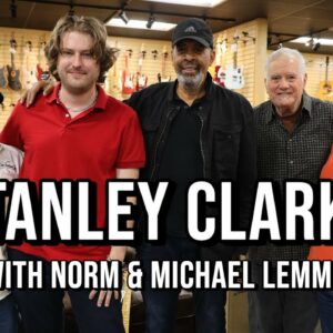 Stanley Clarke with Michael Lemmo & Norm at Norman's Rare Guitars