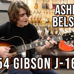 Asher Belsky playing a 1954 Gibson J-160E at Norman's Rare Guitars