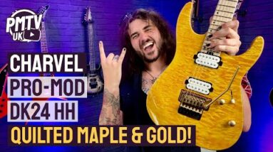 Charvel Pro-Mod DK24 - Satin Gold & Amber Finish! - It Plays & Sounds As Good As It Looks!