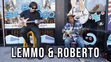 Street Musician Roberto playing with Lemmo outside Norman's Rare Guitars