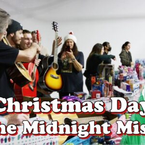 Guitars for the kids on Christmas Day at The Midnight Mission