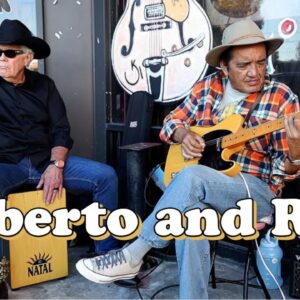Roberto and Ron playing in front of Norman's Rare Guitars!