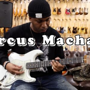 Marcus Machado playing a Fender Custom Shop Stratocaster