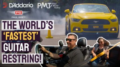 The World's "Fastest" Guitar Restring! Crazy Stunts With D’Addario & Paul Swift