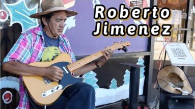 Street Performer Roberto Jimenez with a Fender Telecaster